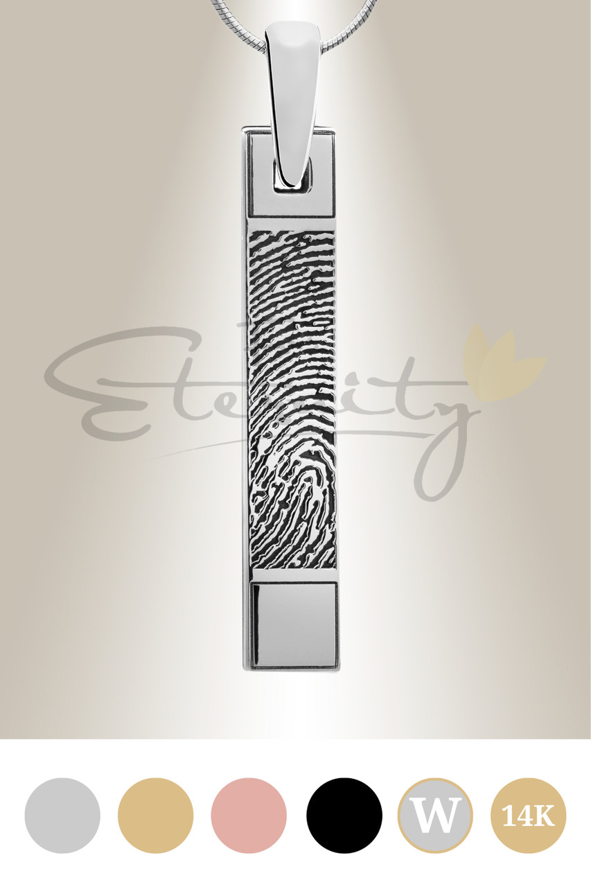Long Bar - Fingerprint Pendant