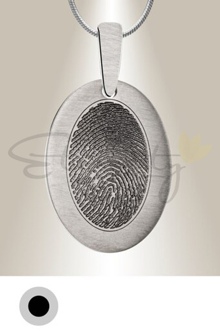 Brushed Oval  - Fingerprint Pendant