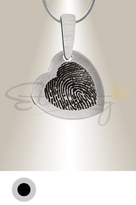 Brushed Heart  - Fingerprint Pendant