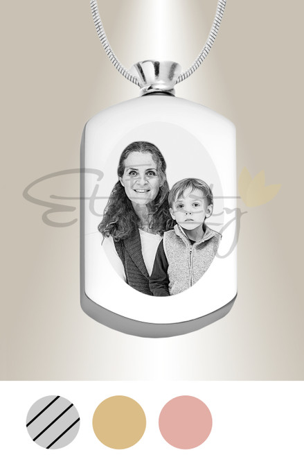 Cremation Dog Tag - Photo Engraved