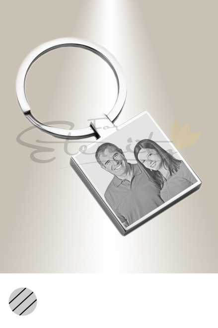Cremation Square Keychain - Photo Engraved