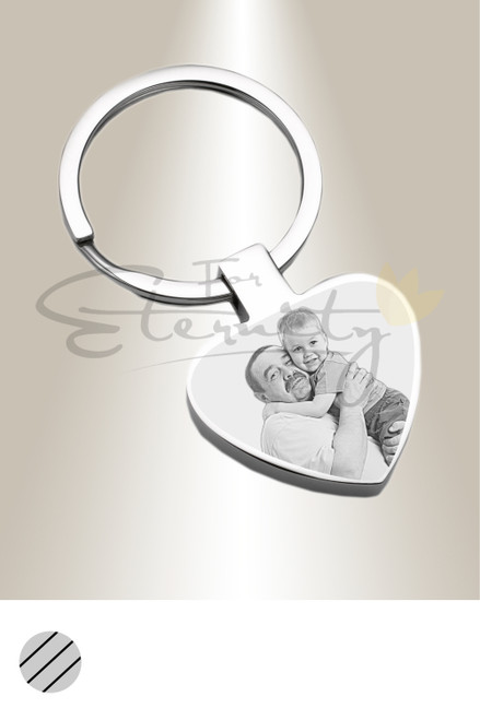 Cremation Heart Keychain - Photo Engraved