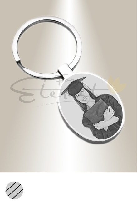 Cremation Oval Keychain - Photo Engraved