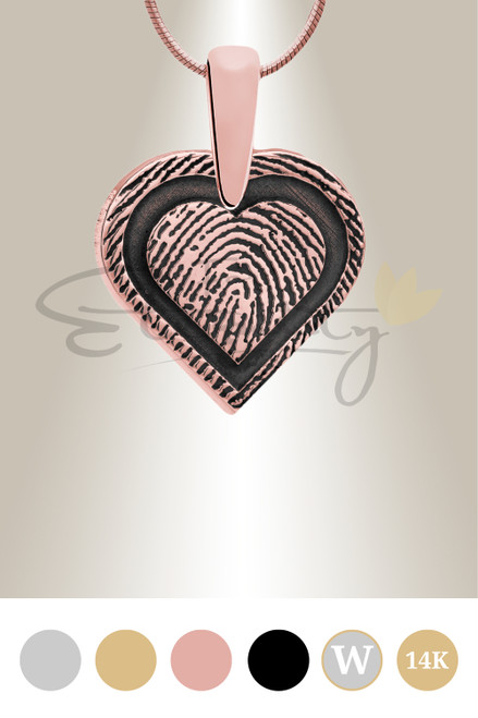 Bordered Heart - Fingerprint Pendant