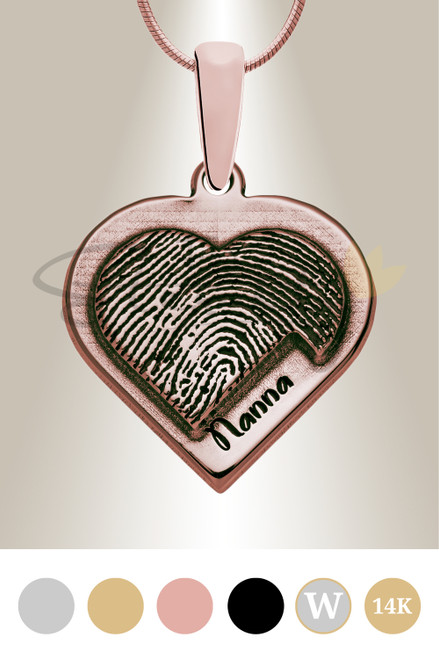 Raised Heart - Fingerprint Pendant