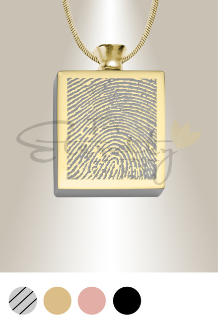 Cremation Rectangle - Fingerprint Pendant