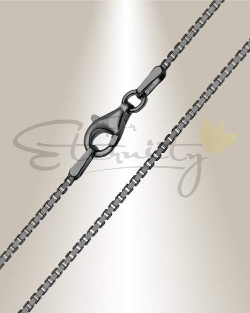 Black Plated Sterling Silver Box Chains