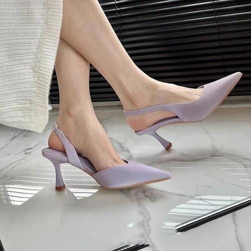 Closed Toe Back Strap Solid Color Women's Slip-Ons
