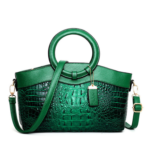 Embossed Faux-Leather Handbag