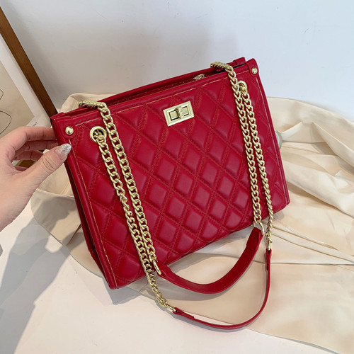 Tote Embossed Diamond Pattern