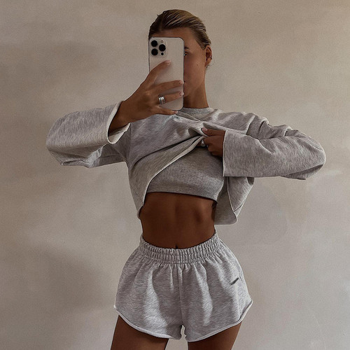 Women's Clothing Long Sleeve Pullover Top Short Chic