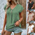 Women's Fashion Solid Color Button Short Sleeve