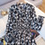 Women's Waist-tight Mid-length Long Sleeve Floral Dress