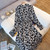 Women's Waist-tight Mid-length Long Sleeve Floral Dress