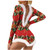 Christmas Women's Top Printed Sexy Long Sleeve V-neck Backless Furry Jumpsuit