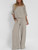 Women's Cotton And Linen 34 Sleeve Fashion Two-piece Suit