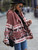 New Casual Women's Hooded Long-sleeve Geometric Horn Button Jacket