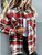 Unstructured Long Sleeve Plaid Winter Jacket