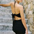 Sleeveless Black Sexy Backless Neck Dress