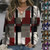 Women's Checkered Sweater Fleece Jacket