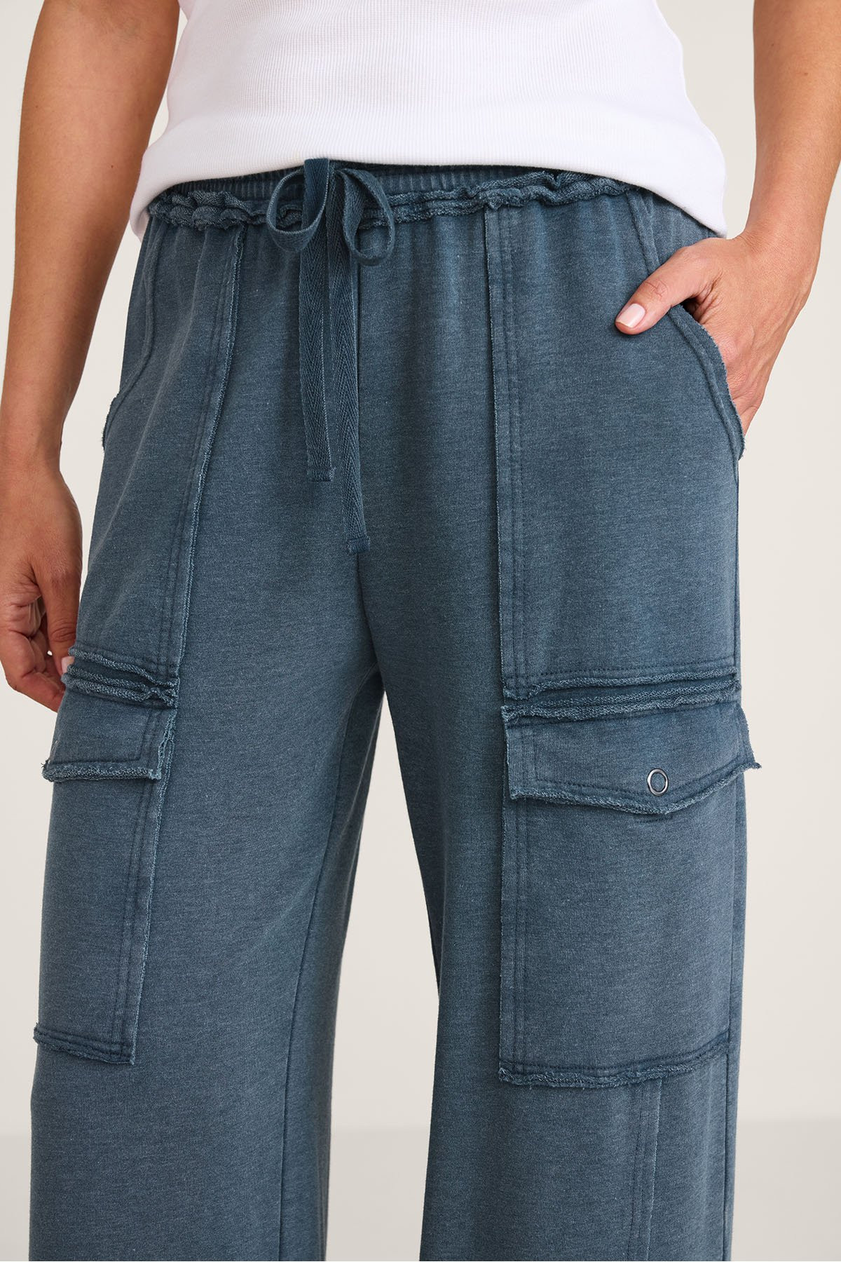 Downtime French Terry Pull On Cargo Pants - thumbnail 4