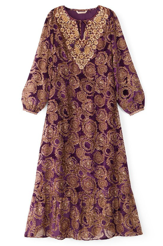 Solara Velvet Burnout Maxi Dress - thumbnail 2