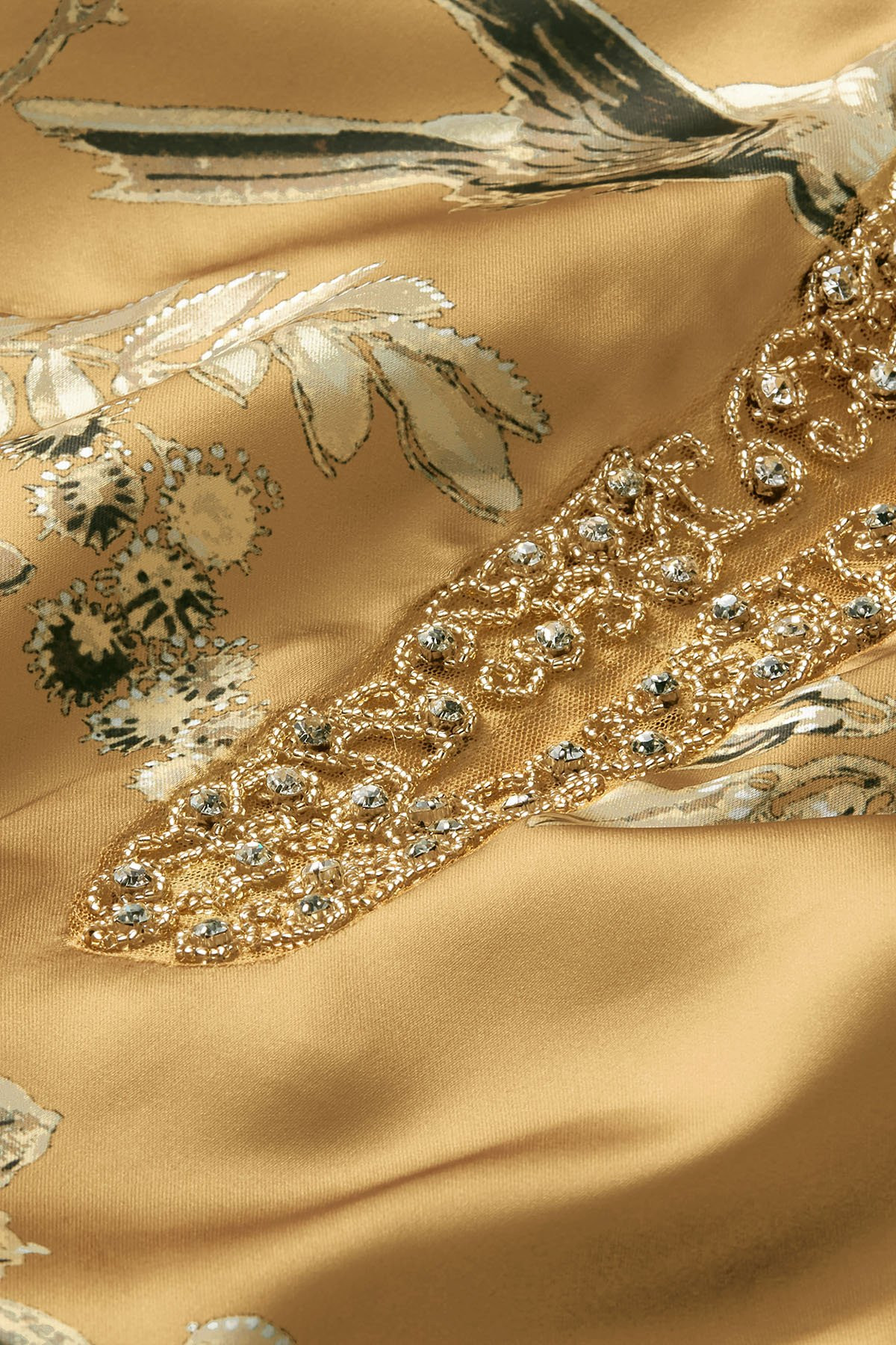 Larkspur Embellished Matte Satin Caftan - thumbnail 6