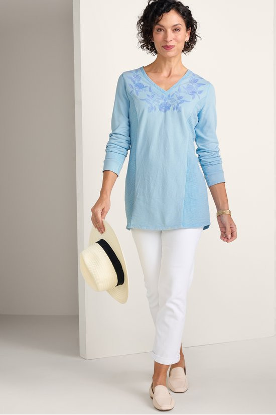 Salome French Terry & Gauze Tunic - thumbnail 3
