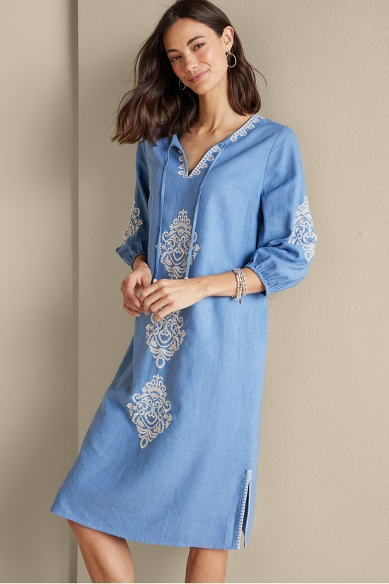 Hasana Linen Blend Midi Dress - thumbnail 2