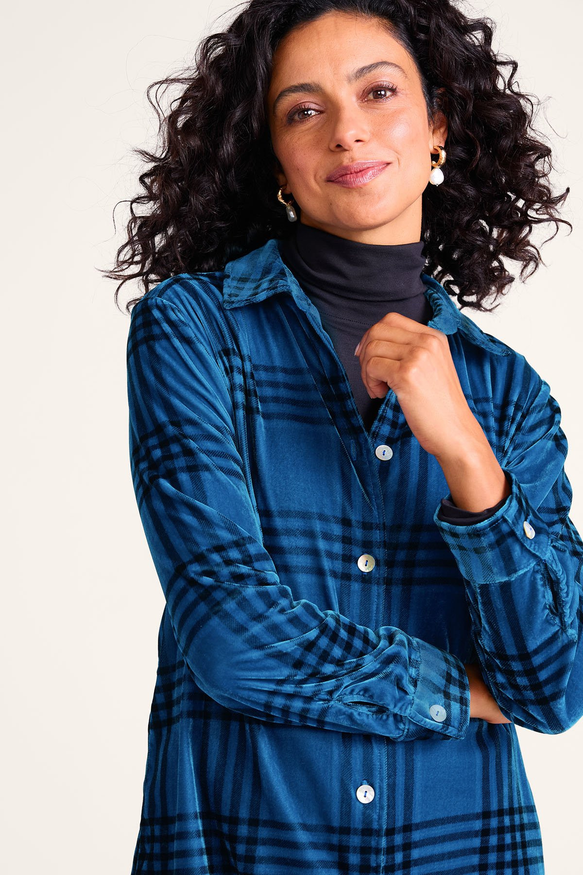 Maize Plaid Velvet Tunic - thumbnail 6