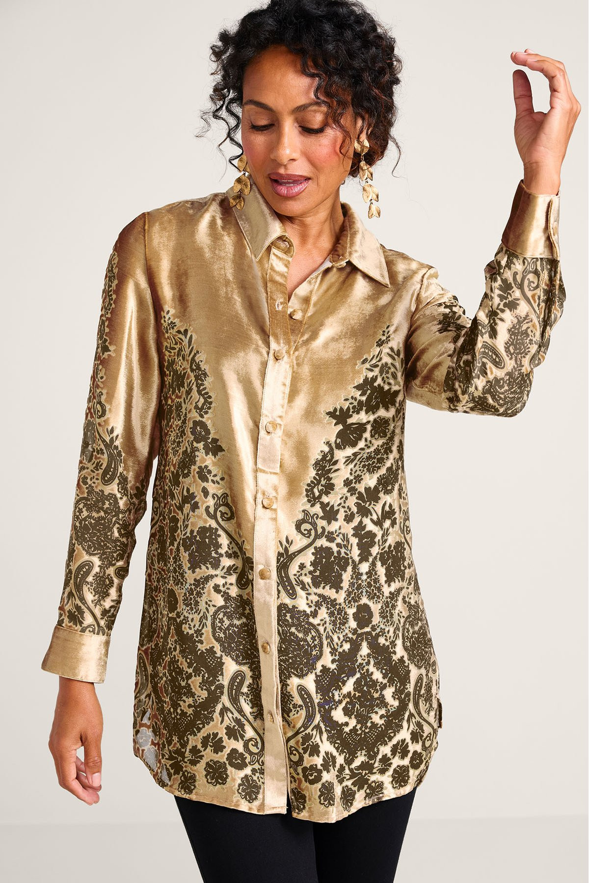 Akari Velvet Burnout Big Shirt