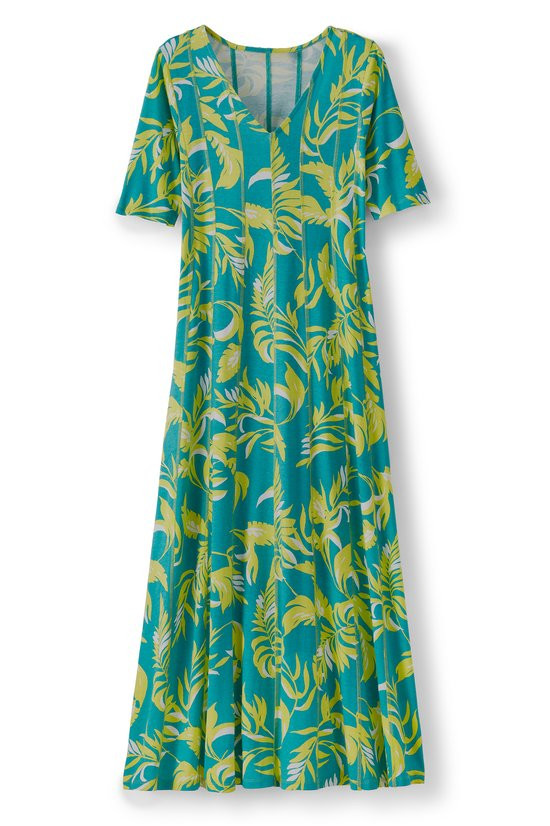 Palm Print Knit Maxi Dress - thumbnail 2