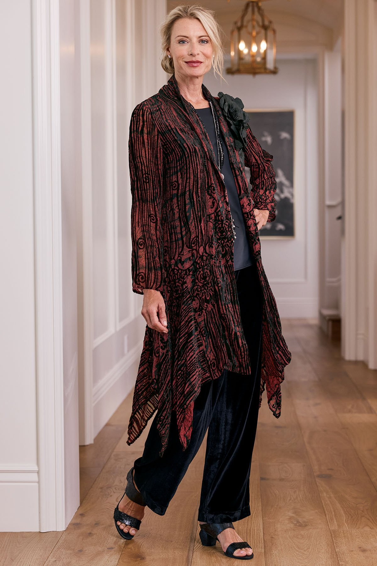 Aria Velvet Wide Leg Pants I - thumbnail 8