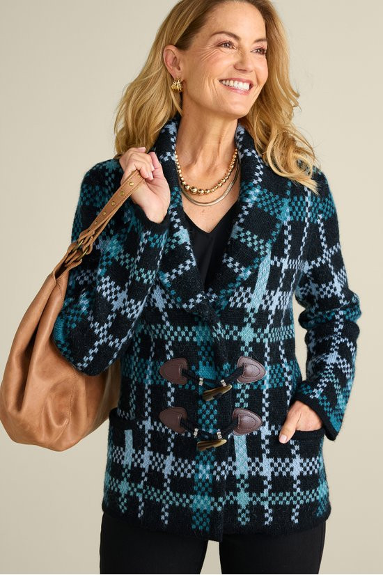 Alpine Plaid Sweater Coat - thumbnail 7