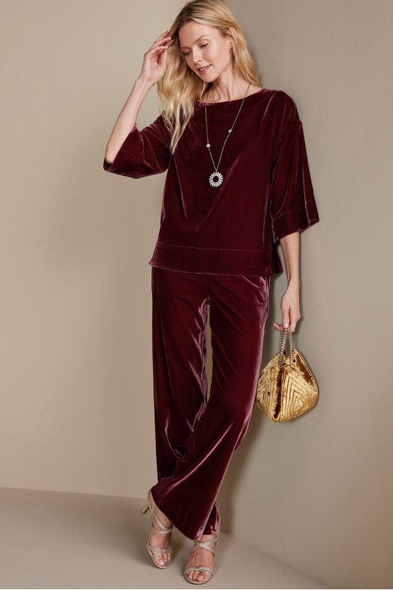 Aria Velvet Wide Leg Pants - thumbnail 9