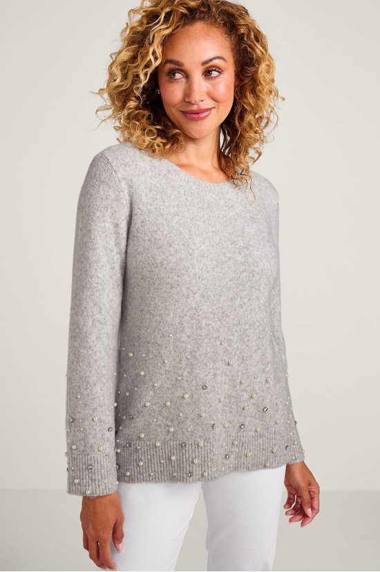 Pearl And Rhinestone Bracelet Slv Sweater - thumbnail 5