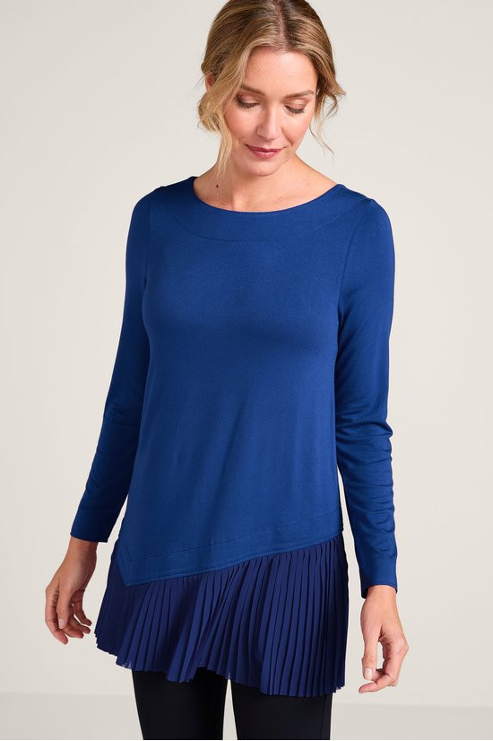 Prelude Boatneck Pleated Knit Tunic - thumbnail 7