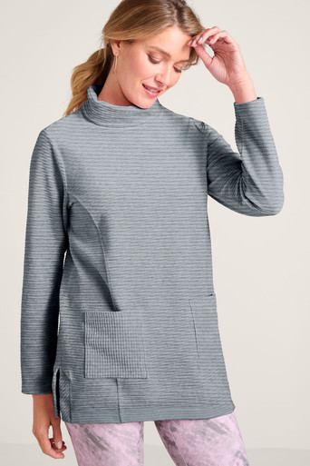 Soft Spoken Ribbed Velour Cowl Tunic - thumbnail 8