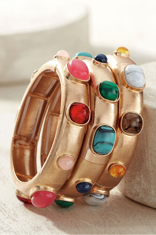 Charlene Cabochon Stone Bracelet - thumbnail 3