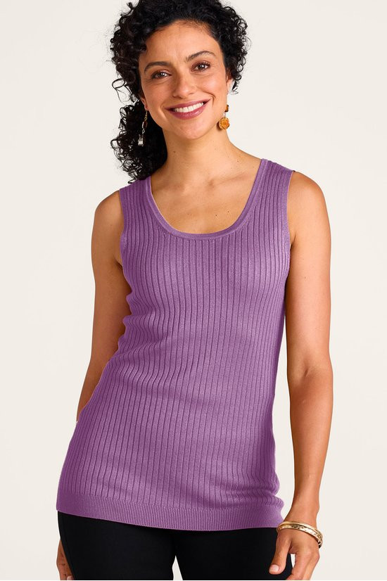 Scoop Neck Ribbed Sweater Tank - thumbnail 5