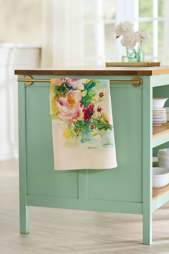 April Cornell Peony Watercolor Tea Towel - thumbnail 2