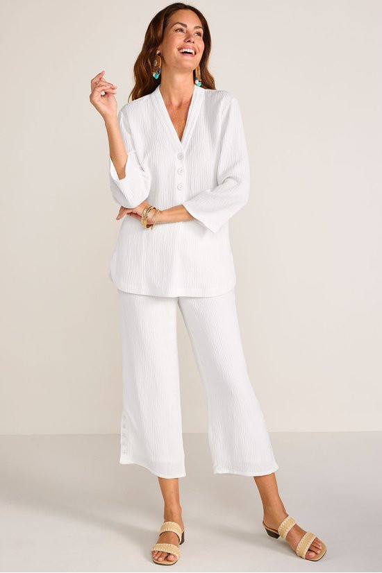 Oceo Crinkle Gauze Wide Leg Crops - thumbnail 5