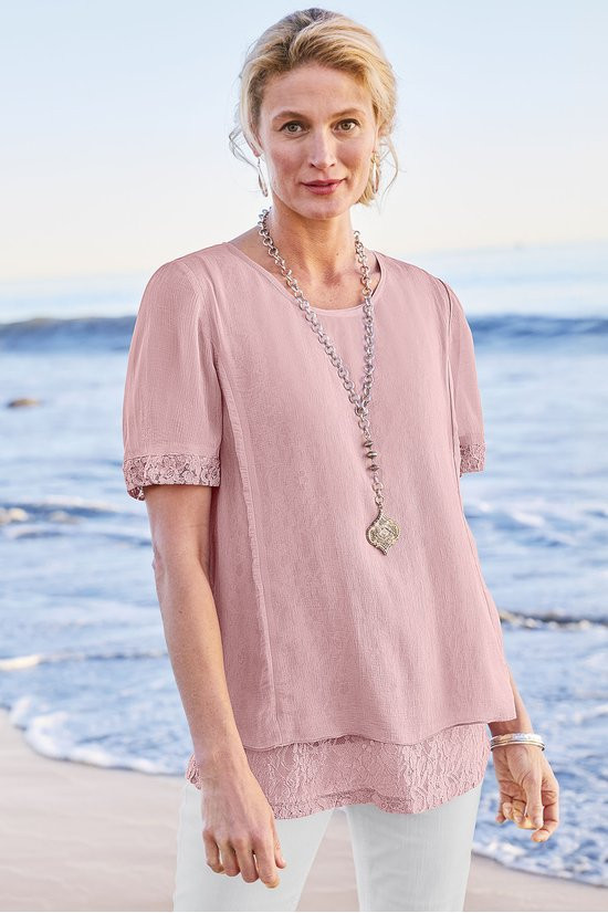 Chiffon SS Tunic And Lace Tank - thumbnail 8