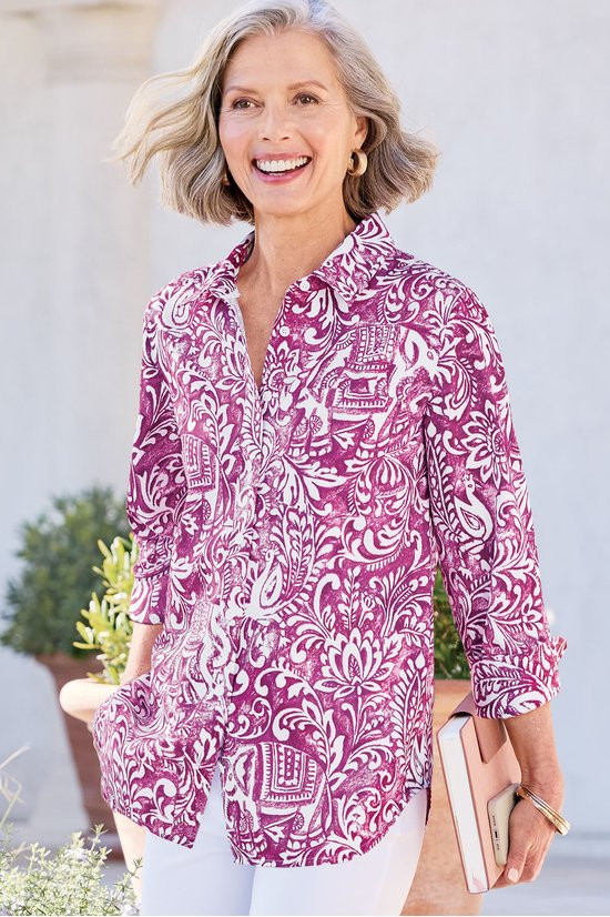 Easy Care Stretch Woven 3/4 Slv Big Shirt - thumbnail 8