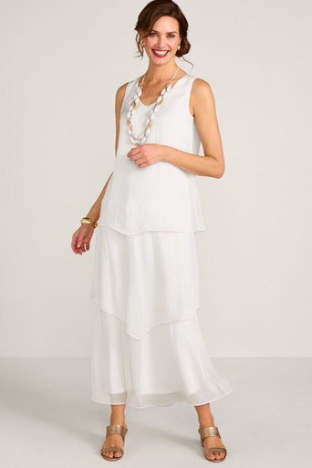 Layered Chiffon S/L Tiered Maxi Dress - thumbnail 3