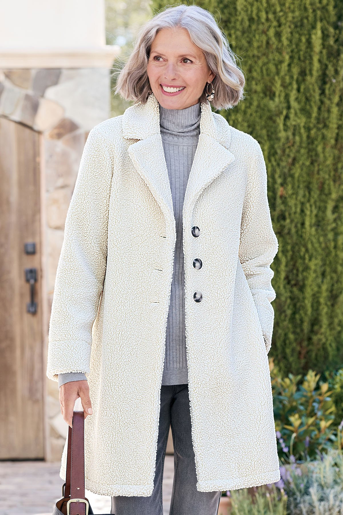 Sherpa Btn Front Coat - thumbnail 6