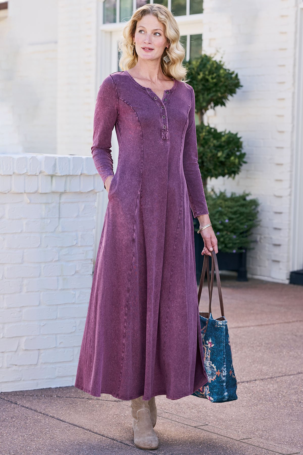 Janet Knit Denim Maxi Dress - thumbnail 8