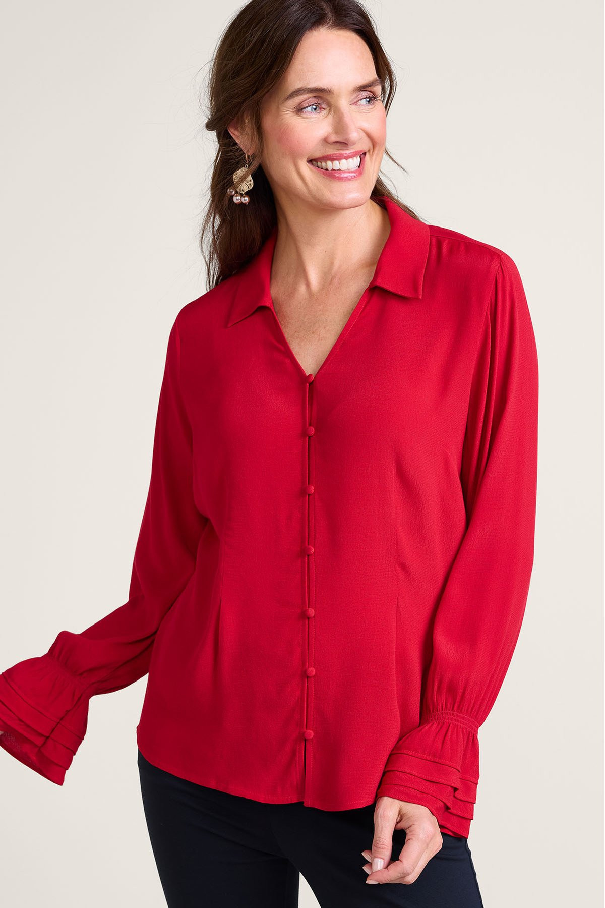 Crepe Btn Front Blouse - thumbnail 7