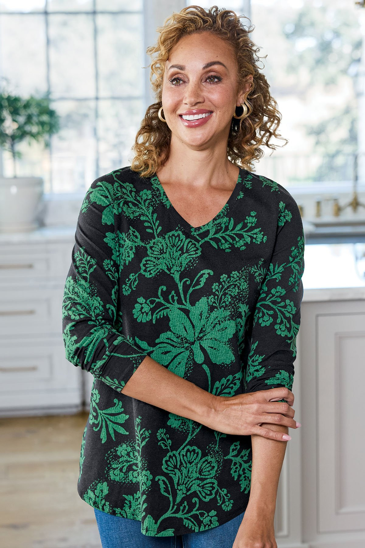 Isabel Noir Bloom LS Cotton Tunic - thumbnail 7