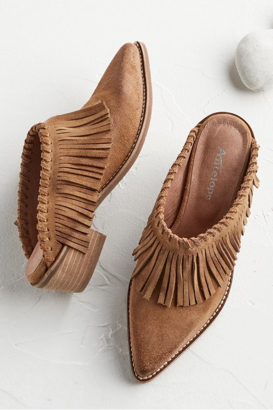 Dabney Fringe Suede Mules - thumbnail 5